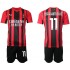Camisola AC Milan Zlatan Ibrahimovic 11 Criança Equipamento Primeiro 2021-2022 Manga Curta